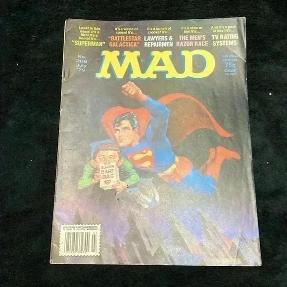 Mad Magazine  #208 1979- Superman-Battlestar Galactica - Picture 4 of 7